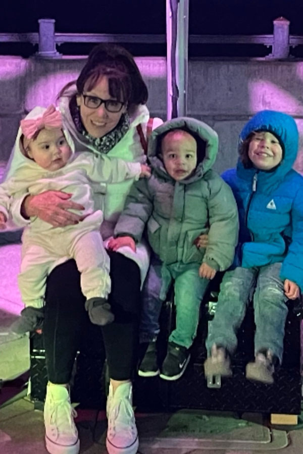 Minda Robbins with three of her grandkids